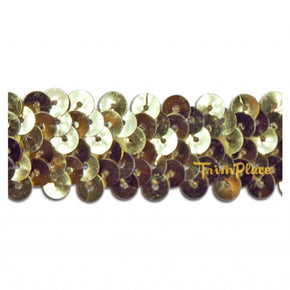 GOLD 7/8 INCH (2 ROW) STRETCH SEQUIN