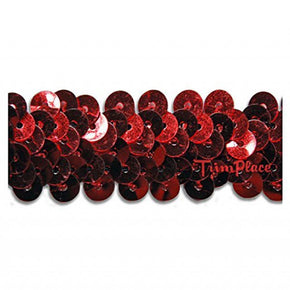 RED 7/8 INCH (2 ROW) STRETCH SEQUIN