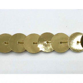 Trimplace 10mm 3/8"  Single Row Gold Jumbo Sequin