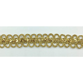 Trimplace 3/4" Gold Metallic Sequin Galloon