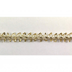 Trimplace 1/4" Ecru/Gold Metallic Pico Edge Braid