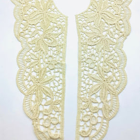 Natural Venice Lace Front Yoke Pair (12-1/2" High X 4" Wide) - 2 Pairs