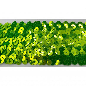 Fluorescent Lime 2" Stretch Sequin