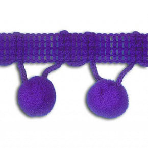 Purple 1-1/4" Ball Fringe with 1/2" Pom Pom