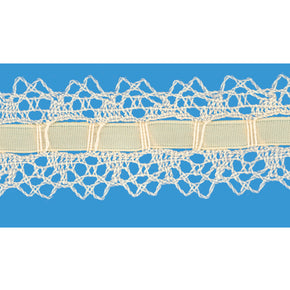 Trimplace 1 1/4 Inch Natural Cluny Lace Ribbon Galloon