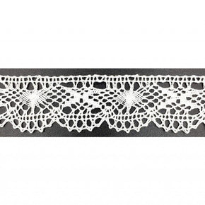 WHITE 1-1/8 INCH CLUNY LACE