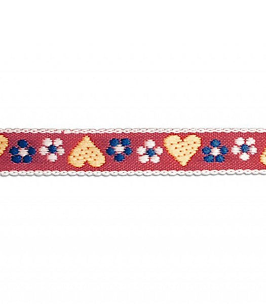 7/16 Inch Heart Jacquard Ribbon Trim