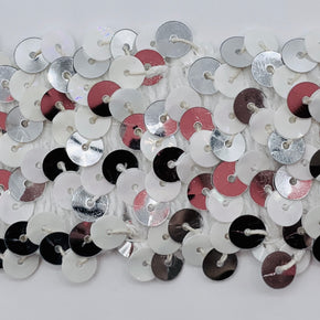 Trimplace White/Silver 1-1/2" (4 Row) Stretch Sequin