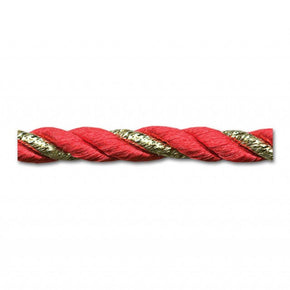 RED/GOLD 6MM (1/4") RAYON TWIST CORD