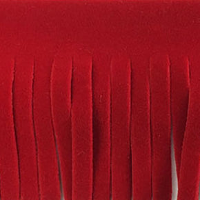 RED 2" FAUX SUEDE FRINGE