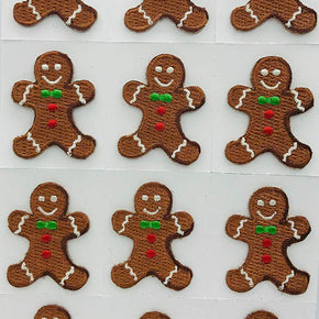Trimplace Gingerbread Man Press-ON Applique- 1 inch x 1-3/8 inch - 12 Pieces