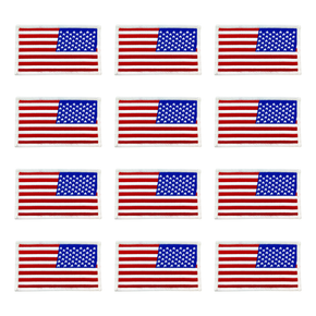 American Flag Woven Applique 2" x 3-1/4" (5.08cm x 8.26cm) – Heat Seal Iron-On Patch – 12 Pieces