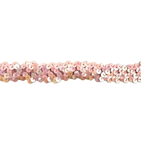 Pink Iris 7/8" (22 mm) 2-Row Stretch Sequin Trim – 12 Yards | Elastic Glitter Sewing Trim for Costumes, Crafts & Décor