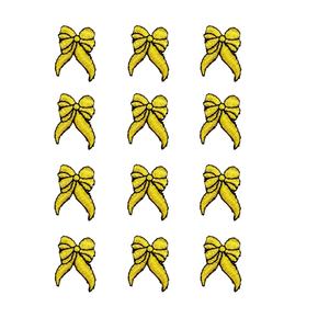 Yellow Awareness Ribbon Press-On Appliqué – 12 Pieces (1" × 1-1/4" / 2.5 cm × 3.2 cm) | Iron-On, Press-On, or Stick-On Patches for Clothing, Bags & Awareness Crafts