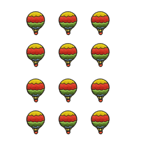 Hot Air Balloon Appliqué – 1″x1" (2.5 cm x 2.5cm) | Pack of 12 Fabric Patches – Iron-On, Stick-On, Press-On
