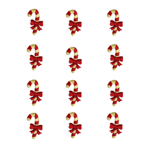 Candy Cane Appliqué Yellow/Red – ¾" x 1¼" – Set of 12 Press-On, Iron-On, Stick-On Embroidered Christmas Patches for Crafts, Clothing & Holiday DIY Projects (Copy)