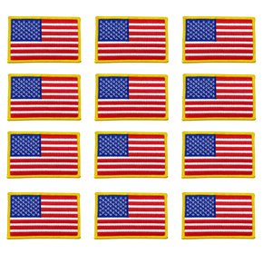 AMERICAN FLAG 2 1/4 X 3 1/2" APPLIQUE - 12 pcs