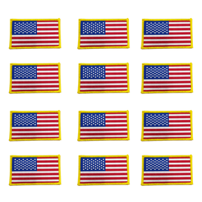 American Flag Woven Applique 1-7/8" x 3-1/4" (4.7cm x 8.26 cm) – Heat Seal Iron-On Patch – 12 Pieces
