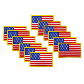 AMERICAN FLAG 2" X 3-1/4" HEAT SEAL APPLIQUE - 12 pcs