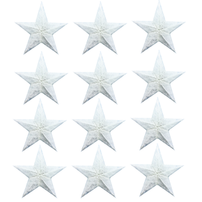 White Embroidered Star Iron-On Appliqué – 1-5/8” – Pack of 12 Heat Seal Patches for Uniforms, Costumes, Crafts (Copy)