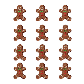 Trimplace Gingerbread Man Appliqué – 1" x 1-3/8" – Set of 12 Press-On, Iron-On, Stick-On Embroidered Patches for Crafts & Holiday Decorations