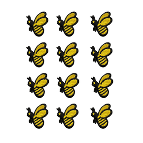 Bumble Bee Applique – Press-On Patch | 1" x 1" (2.54 cm x 2.54 cm) | 12 Pieces | Iron-On, Stick-On, or Press-On for Crafts, Kids’ Clothing & DIY Projects