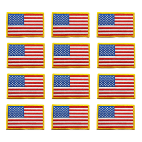 American Flag Embroidered Applique Patch  2-1/4" X 3-1/2" - Iron-On Patriotic Patches for Clothing, Bags & DIY Crafts