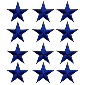 Royal Embroidered Star Iron-On Appliqué – 1-5/8” – Pack of 12 Heat Seal Patches for Uniforms, Costumes, Crafts