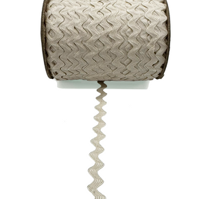 Natural 1/2" (12mm) Ric Rac Trim – Polyester Zig Zag for Sewing, Crafts, Apparel & DIY Decorations - 24 Yards