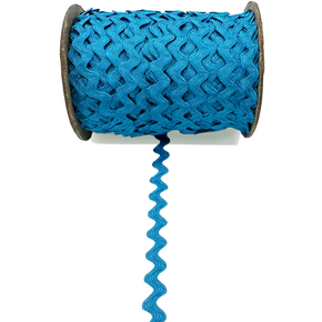 Turquoise 1/2" (12mm) Ric Rac Trim – Polyester Zig Zag for Sewing, Crafts, Apparel & DIY Decorations - 24 Yards