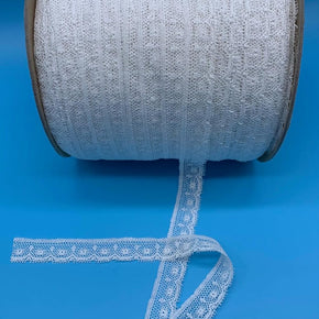White Vintage 3/4" Ultra Fine 100% Cotton Lever Lace - 10 Yards