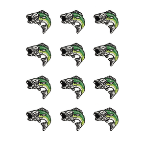 Fish Appliqué – 1-1/4" x 1" – Set of 12 Iron-On, Stick-On, Press-On Fabric Patches for Crafts, Clothing & Accessories