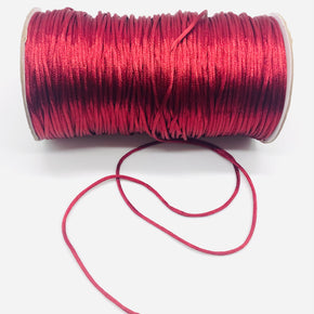 Burgundy Satin Cord Rattail Chinese Knot 2mm - 100 Yards