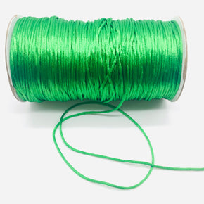 Kelly Satin Cord Rattail Chinese Knot 2mm - 100 Yards