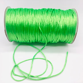 Lime Satin Cord Rattail Chinese Knot 2mm - 100 Yards