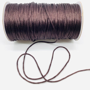 Dark Brown Satin Cord Rattail Chinese Knot 2mm - 100 Yards