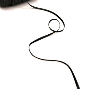 Black 1/4" Knitted Elastic Stretch Flat Ribbon - 18 Yards