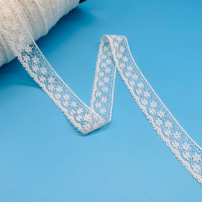 Ivory 1" Pico Edge Raschel Lace - 15 Yards