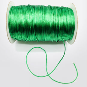 Emerald Green Satin Cord Rattail Chinese Knot 2mm - 100 Yards