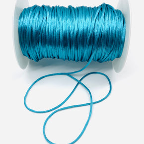 Teal Satin Cord Rattail Chinese Knot 2mm - 100 Yards