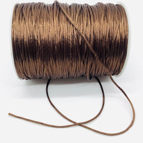 Brown Satin Cord Rattail Chinese Knot 2mm - 100 Yards