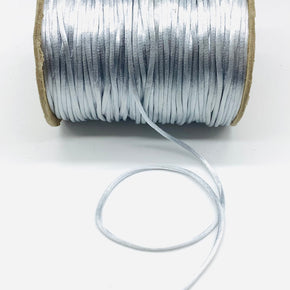 Silver Satin Cord Rattail Chinese Knot 2mm - 100 Yards