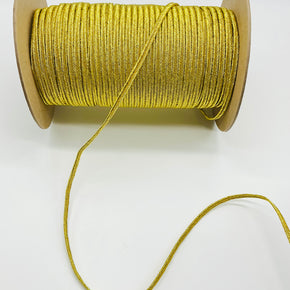 Gold Metallic 3/16" Herringbone Soutache Braid Trim / Decorative Chevron Braid / Costume and Uniform Trim - 12 Yards