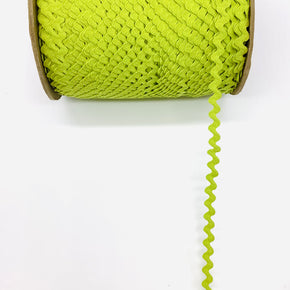 Chartreuse 3/8" 100% Cotton Ric Rac - 25 Yards