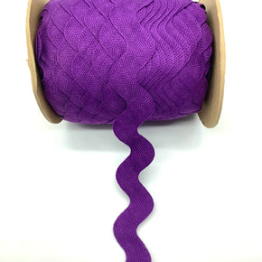 Purple 1-3/8" 100% Cotton Super Jumbo Ric Rac - 10 Yards