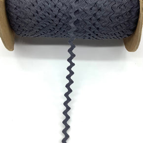 Dark Grey 3/8" 100% Cotton Ric Rac - 25 Yards