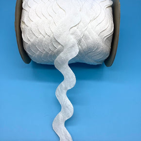 White 1-3/8" 100% Cotton Super Jumbo Ric Rac - 10 Yards