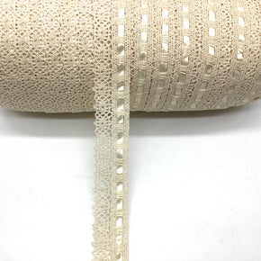 Natural 1-1/2" 100% Cotton Cluny Lace - 10 Yards