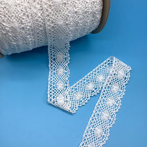 White 1-3/4" 100% Cotton Cluny Lace - 12 Yards