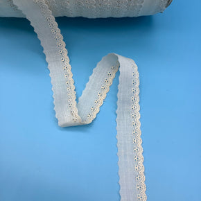 Natural 1" Vintage Eyelet Edge - 10 Yards